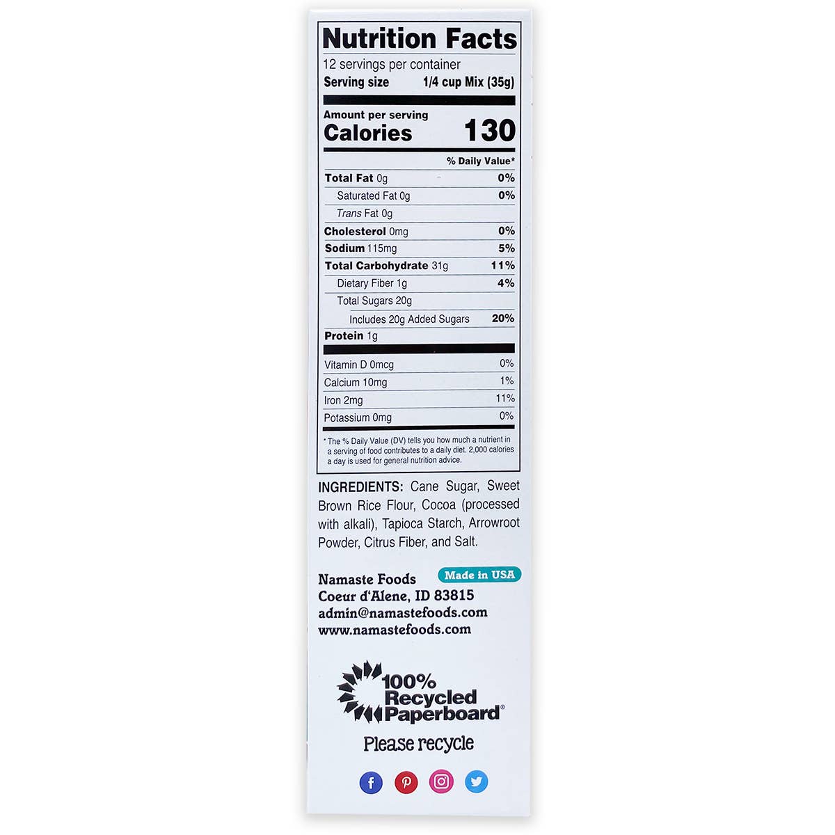 Gluten Free Brownie Mix, 15oz