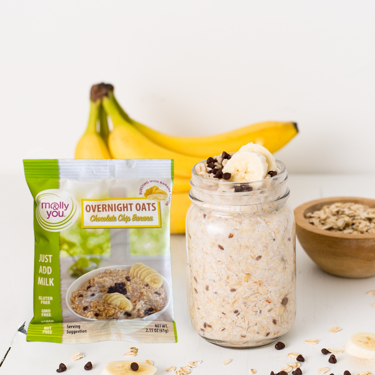 Gluten-Free Chocolate Chip Banana Overnight Oats
