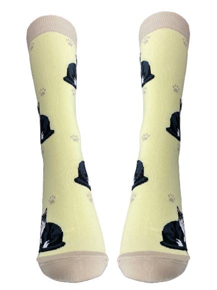 Black and White Cat - Unisex - Fun Novelty Dog Socks