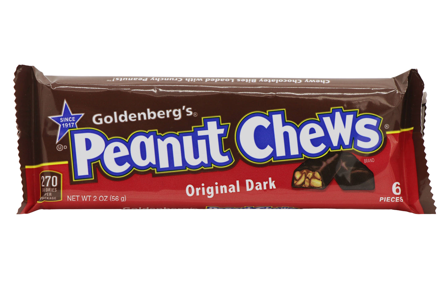 Goldenberg's Peanut Chews, Original Dark Chocolate,