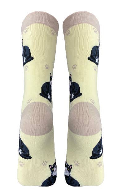Black and White Cat - Unisex - Fun Novelty Dog Socks