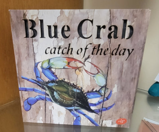 Light up 5"x5" Blue Crab sign