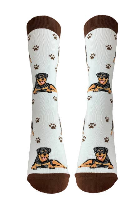 Rottweiler Dog Socks - Unisex - Fun Novelty Crew Dog Socks