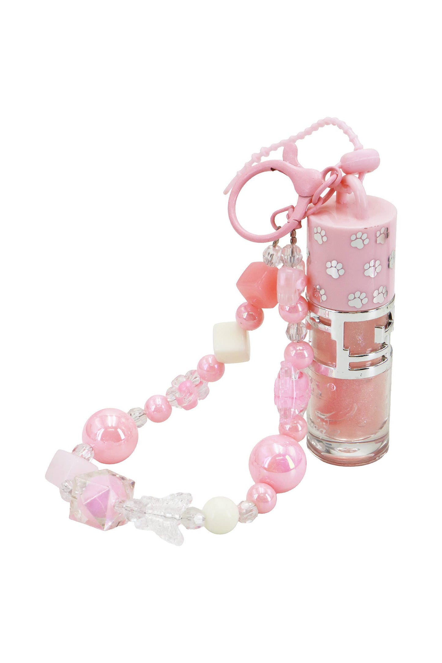 Shimmery Lip Gloss Chunky Beaded Lanyard Keychain
