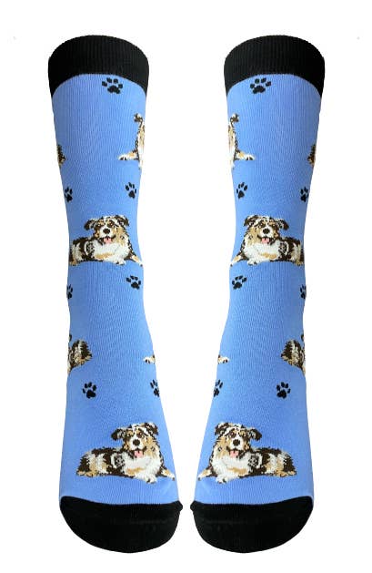 Australian Shepherd - Unisex - Fun Novelty Crew Dog Socks