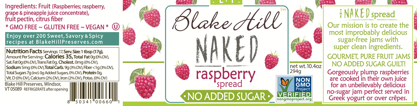 Naked Raspberry Spread - No Sugar Added