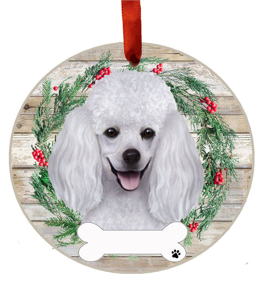 Poodle Ceramic Wreath Ornament