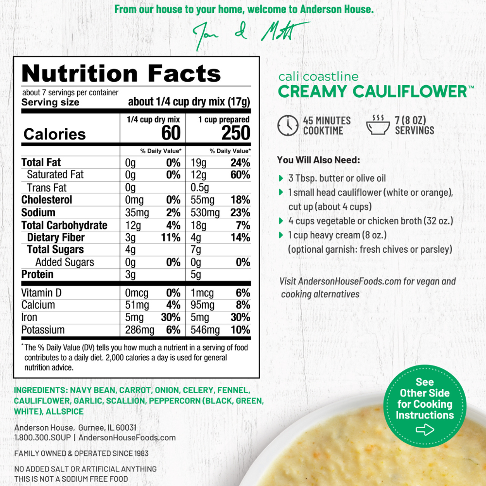 Cali Coastline Creamy Cauliflower Soup Mix
