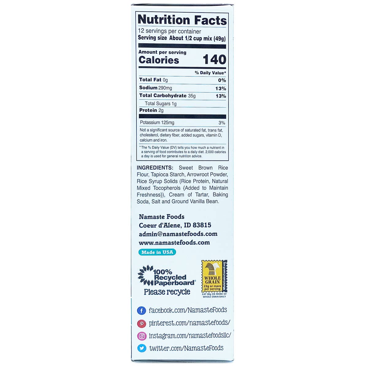 Gluten Free Waffle & Pancake Mix