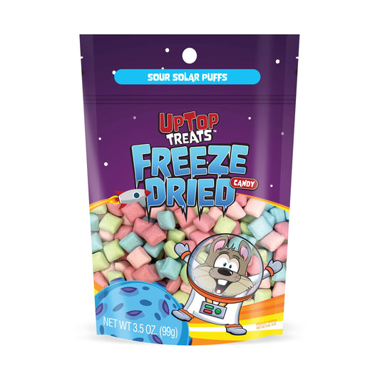 UpTop Freeze Dried Candy, Sour Solar Puff, 3.5oz, 12ct Case