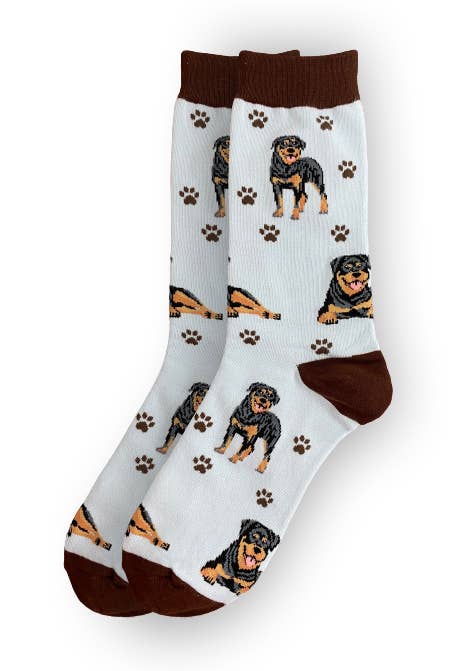 Rottweiler Dog Socks - Unisex - Fun Novelty Crew Dog Socks