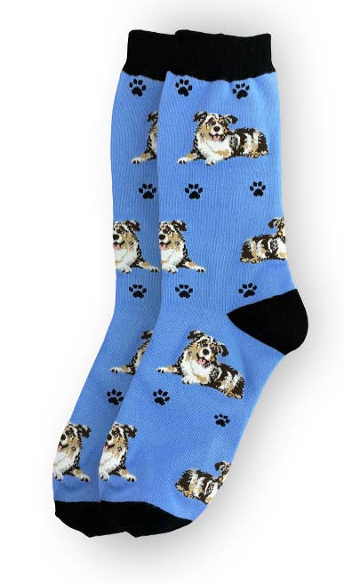 Australian Shepherd - Unisex - Fun Novelty Crew Dog Socks