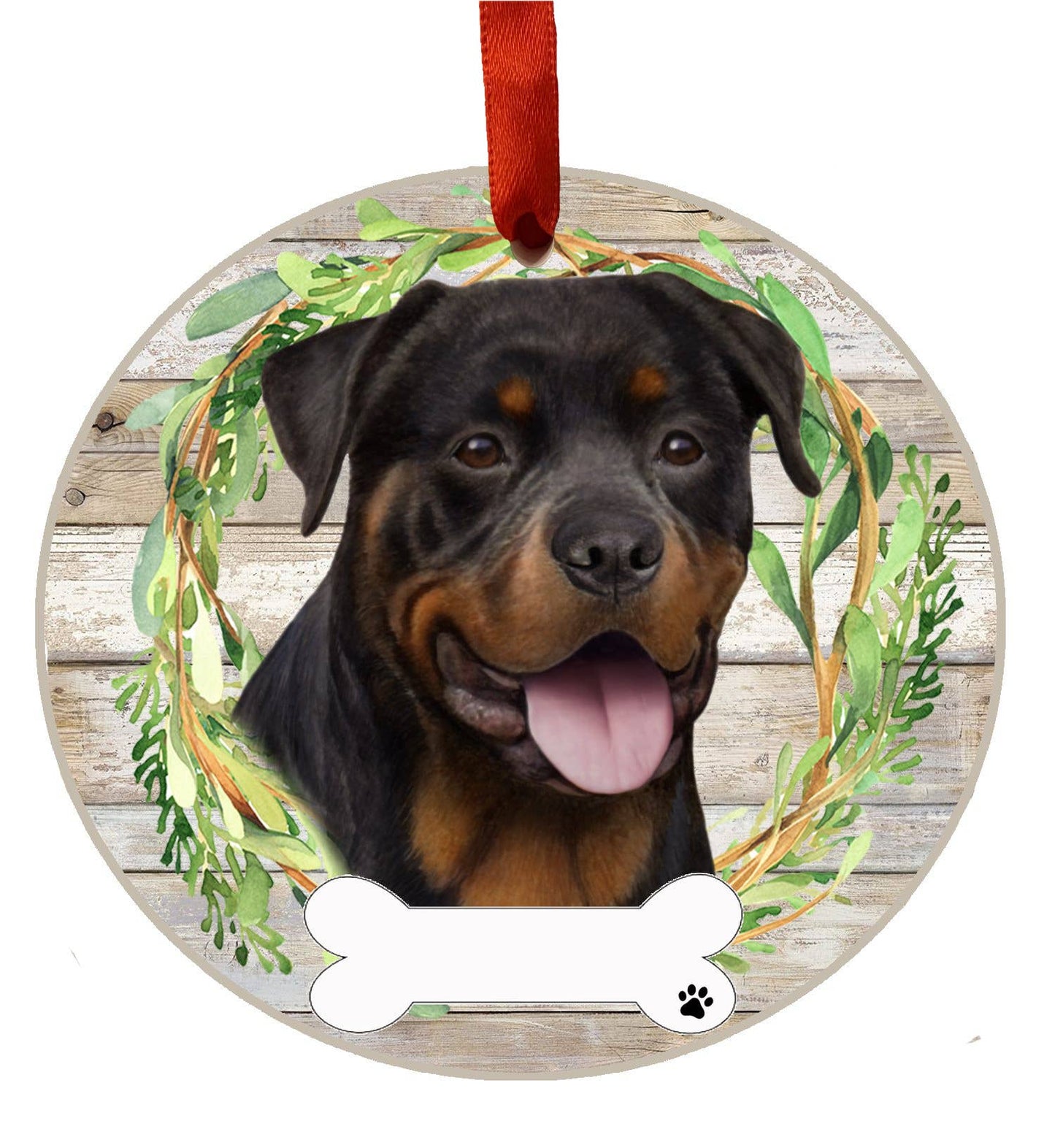 Rottweiler Ceramic Wreath Ornament