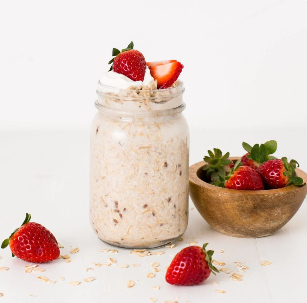 Gluten-Free Strawberry Shortcake Overnight Oats