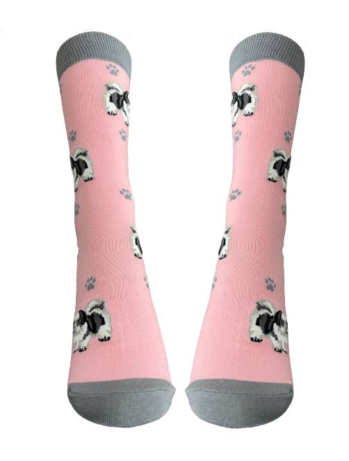 Black and White Shih Tzu   - Unisex - Fun Novelty Dog Socks