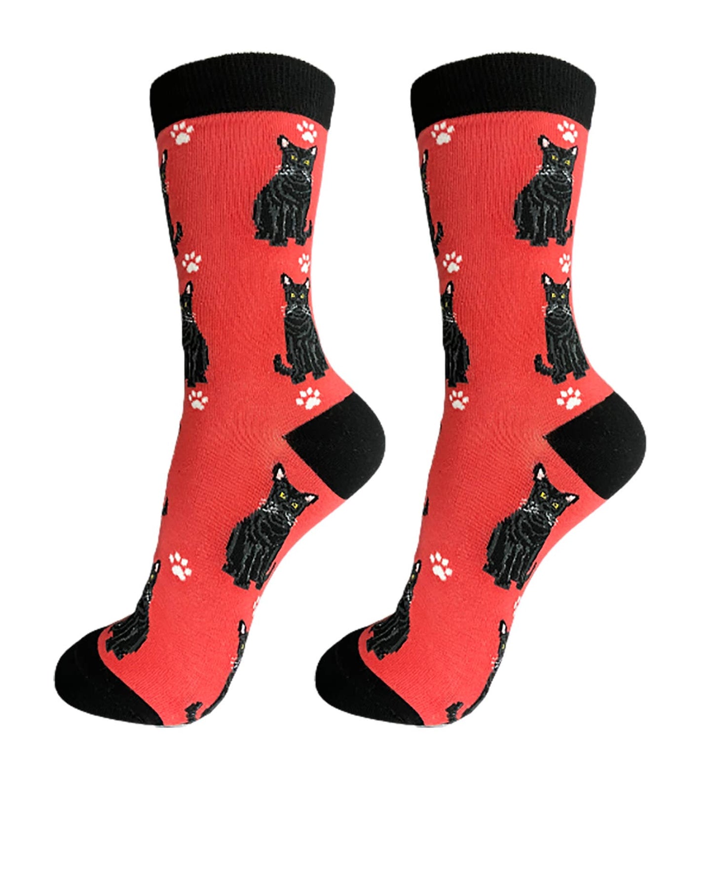 Black Cat   - Unisex - Fun Novelty Crew Socks