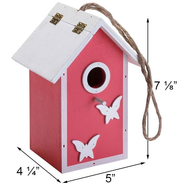 Cotton Candy Bird House with Butterflies, Pink