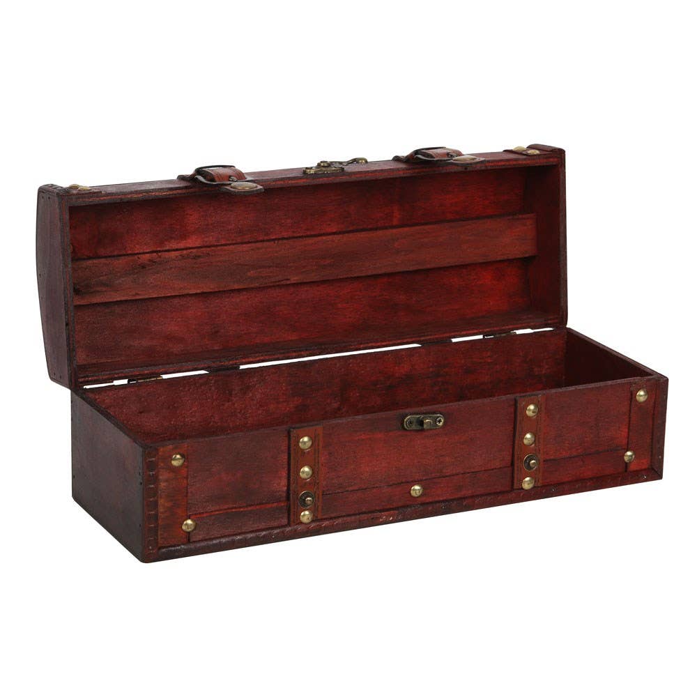 Long Antiqued Storage Trunk Treasure Chest