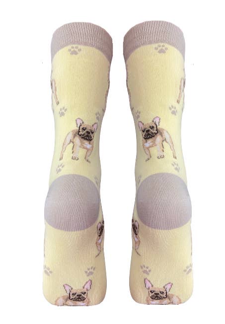 French Bulldog - Unisex - Fun Novelty Crew Dog Socks