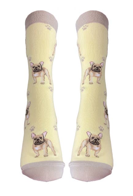 French Bulldog - Unisex - Fun Novelty Crew Dog Socks