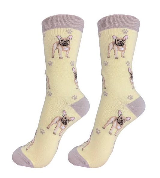 French Bulldog - Unisex - Fun Novelty Crew Dog Socks