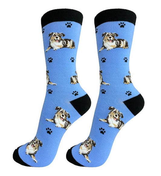 Australian Shepherd - Unisex - Fun Novelty Crew Dog Socks