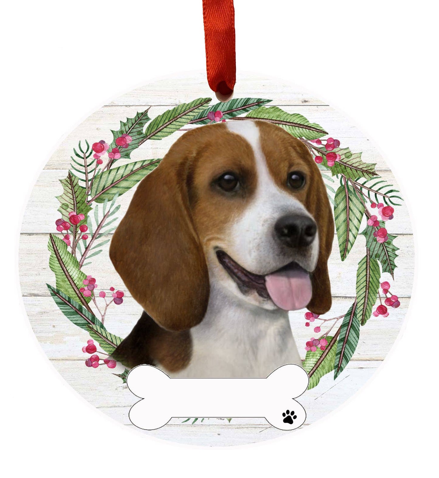 Beagle Ceramic Wreath Ornament