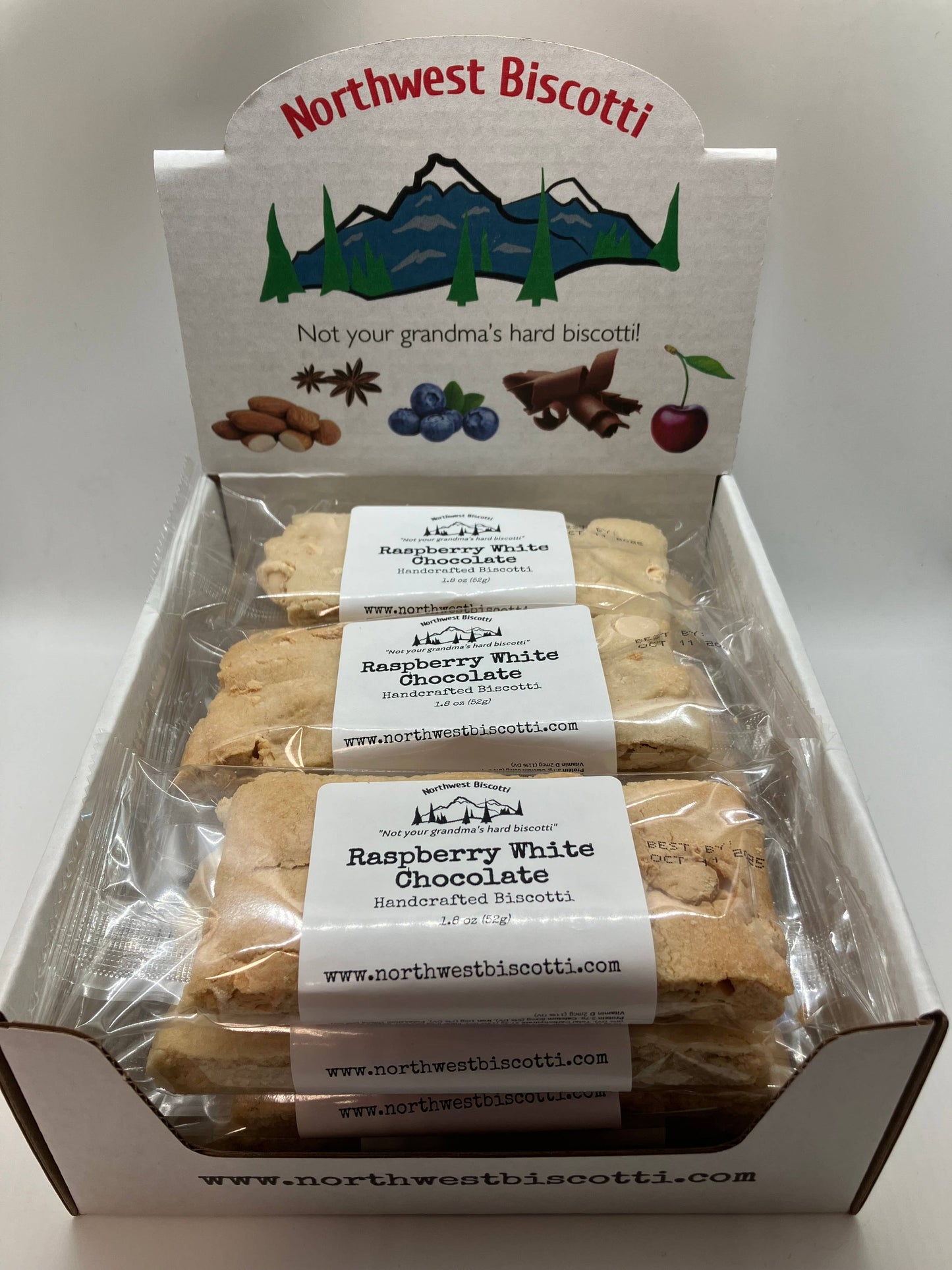 Raspberry White Chocolate Biscotti