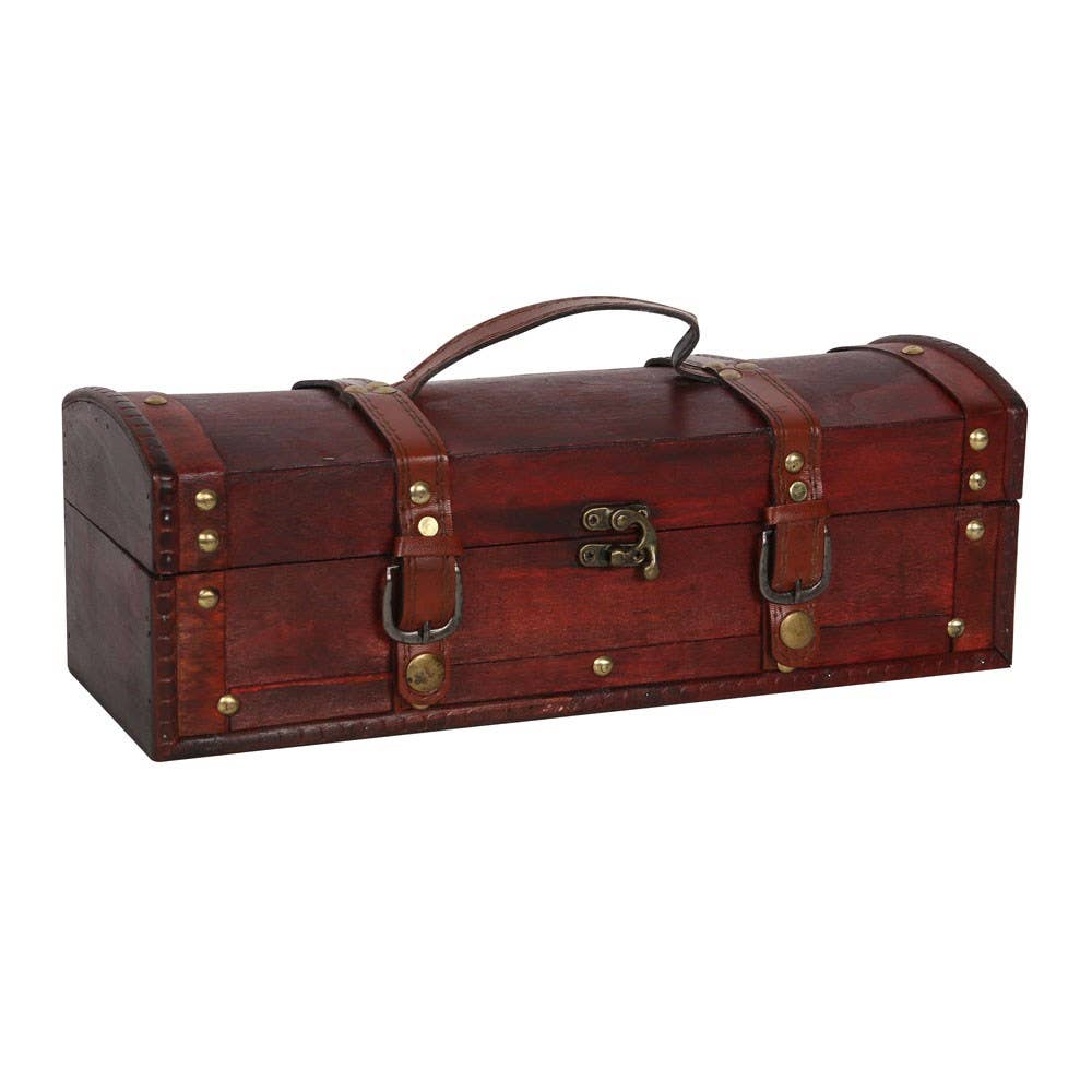 Long Antiqued Storage Trunk Treasure Chest